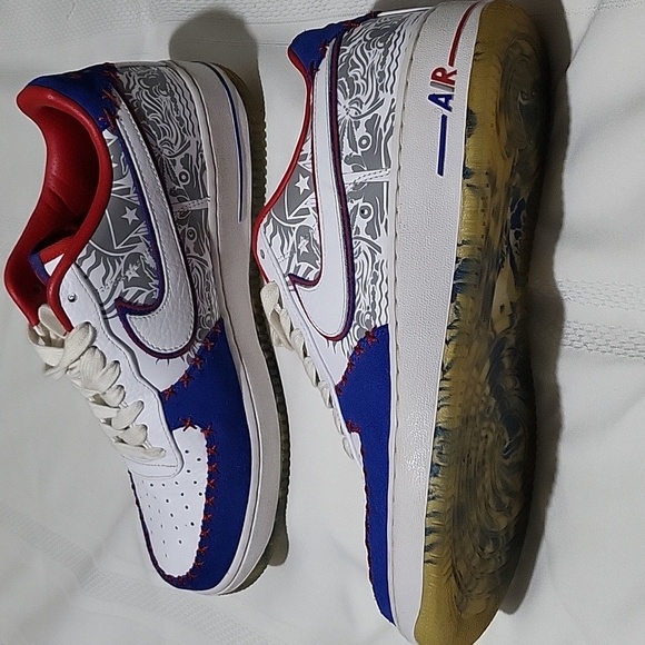 Nike Air Force 1 "Puerto Rico" Red White Blue  Mens Size 9.5 - Picture 5 of 13
